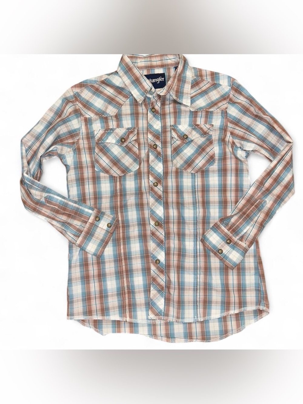 Wrangler Plaid Button Down Boys Large